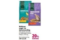 20 korting op alle welkoop vogel en duivenvoeding