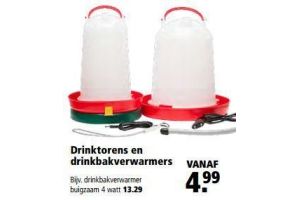 drinktorens en drinkbakverwarmers nu al vanaf eur4 99