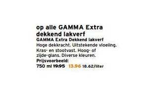 30 korting op gehele assortiment gamma extra dekkend lakverf