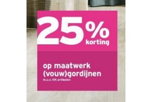 25 korting op maatwerk vouw gordijnen