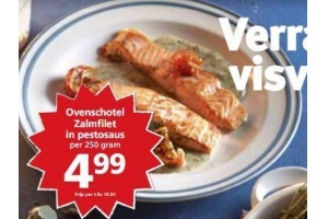 ovenschotel zalmfilet in pestosaus