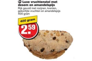 luxe vruchtenstol met desem en amandelspijs