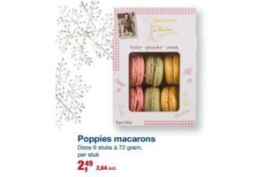 poppies macarons per pak van 6 stuks nu eur2 49