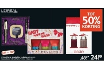 l oreal paris maybelline en essie cadeausets