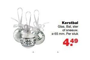 glazen kerstbal per stuk eur4 49