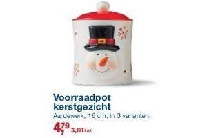 voorraadpot kerstgezicht