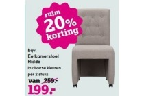 eetkamerstoel hidde per 2 stuks nu eur199