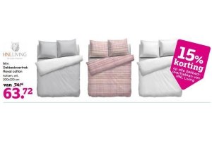 15 op alle dekbedovertrekken van hnl living