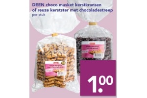 deen choco musket kerstkransen of reuze kerstster met chocoladestreep