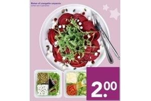 bieten of courgette carpaccio