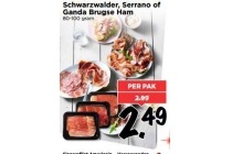 verschillende soorten ham per pak eur2 49