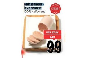 kalfssmeerleverworst per stuk eur0 99