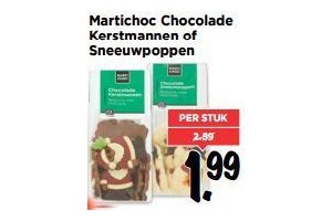 martichoc chocolade kerstmannen of sneeuwpoppen
