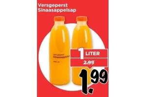 versgeperst sinaasappelsap per liter eur1 99