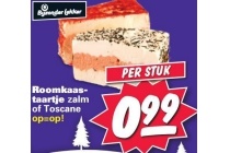 roomkaastaartje zalm of toscane