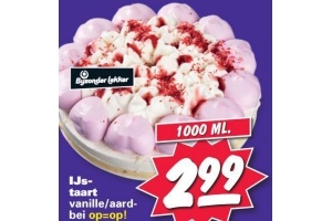 ijstaart vanille aardbei