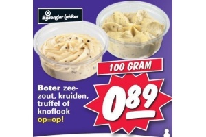 boter zeezout kruiden truffel of knoflook