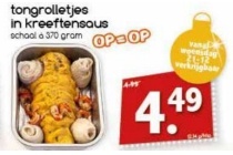 tongrolletjes in kreeftensaus nu eur4 49 per stuk