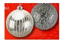 kerstbal met glitter metalic