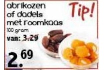 abrikozen of dadels met roomkaas nu eur2 69