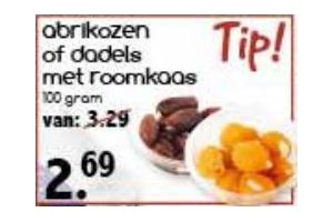 abrikozen of dadels met roomkaas nu eur2 69