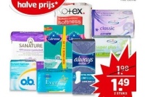 alle tampons maandverband inlegkruisjes of incontinentiemateriaal