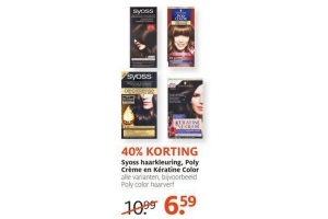 syoss haarkleuring poly creme en keratine color