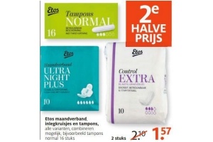 etos maandverband inlegkruisjes en tampons