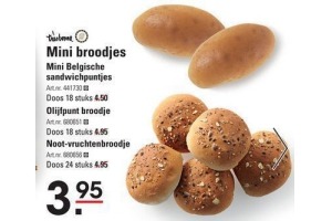 minibroodjes belgische sandwichpuntjes olijfpunt broodje en noot vruchtenbroodje
