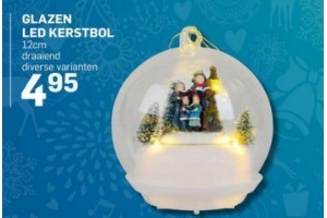 glazen led kerstbol