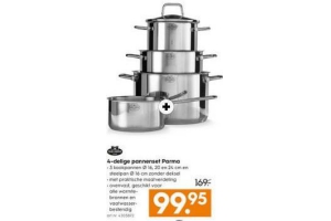 4 delige pannenset parma