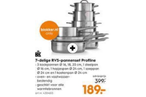 7 delige rvs pannenset profline