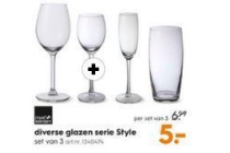 diverse glazen serie style