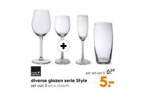 diverse glazen serie style