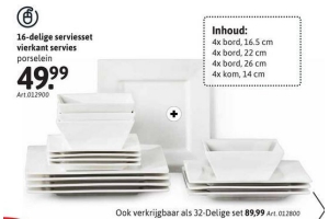 16-delige serviesset vierkant - Beste.nl