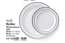 borden wit met zilveren rand