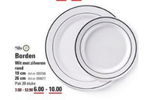 borden wit met zilveren rand