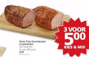 onze trots borrelpastei of gehaktjes