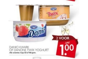 danio kwark of danone twix yoghurt