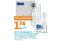 30 korting op alle champagneglazen oud en nieuw servetten en wijnglazen