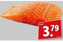 zalmfilet op de huid