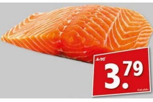 zalmfilet op de huid