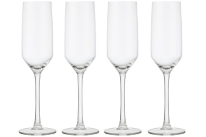 set van 4 champagneglazen