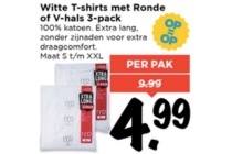 witte t shirts met ronde of v hals 3 pack