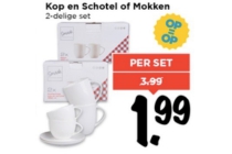 kop en schotel of mokken