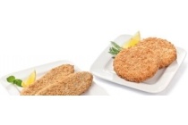 plus kabeljauwburgers of visschnitzels