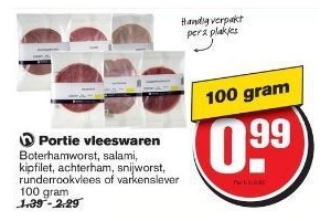 portie vleeswaren