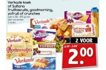 verkade koek of sultana fruitbiscuits goodmorning yofruit of crunches