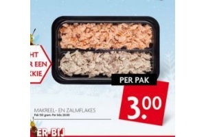 makreel en zalm flakes