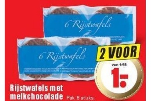 rijstwafels met melkchocolade